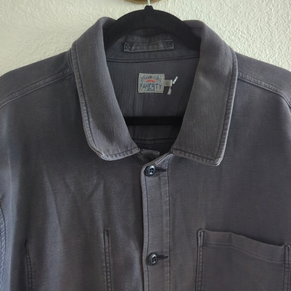Faherty Mens Jacket Charcoal Stretch Terry Chore Pockets XXL - Picture 3 of 5